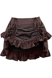 Daisy Corsets Brown Brocade Ruched Bustle Skirt - Daisy Corsets - Flyclothing LLC