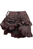 Daisy Corsets Brown Brocade Ruched Bustle Skirt - Daisy Corsets - Flyclothing LLC