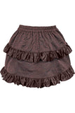 Daisy Corsets Brown Brocade Ruched Bustle Skirt - Daisy Corsets - Flyclothing LLC