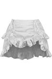 Daisy Corsets White Brocade Ruched Bustle Skirt - Daisy Corsets - Flyclothing LLC
