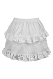 Daisy Corsets White Brocade Ruched Bustle Skirt - Daisy Corsets - Flyclothing LLC