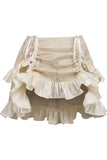 Daisy Corsets Ivory Brocade Ruched Bustle Skirt - Daisy Corsets - Flyclothing LLC