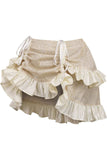 Daisy Corsets Ivory Brocade Ruched Bustle Skirt - Daisy Corsets - Flyclothing LLC
