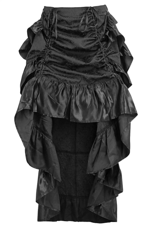 Daisy Corsets Black Brocade Adjustable High Low Bustle Skirt - Daisy Corsets - Flyclothing LLC