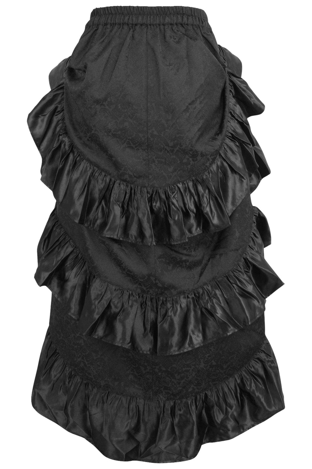 Daisy Corsets Black Brocade Adjustable High Low Bustle Skirt - Daisy Corsets - Flyclothing LLC