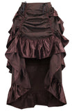 Daisy Corsets Brown Brocade Adjustable High Low Bustle Skirt - Daisy Corsets - Flyclothing LLC