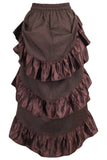 Daisy Corsets Brown Brocade Adjustable High Low Bustle Skirt - Daisy Corsets - Flyclothing LLC