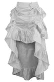 Daisy Corsets White Brocade Adjustable High Low Bustle Skirt - Daisy Corsets - Flyclothing LLC