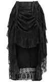 Daisy Corsets Black Lace Adjustable High Low Bustle Skirt - Daisy Corsets - Flyclothing LLC