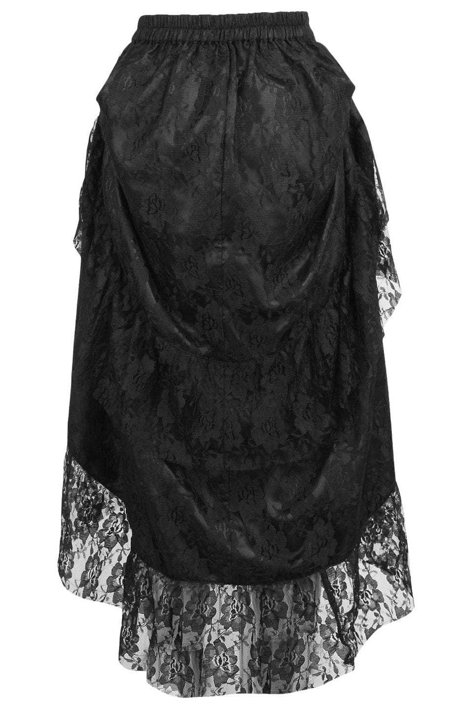 Daisy Corsets Black Lace Adjustable High Low Bustle Skirt - Daisy Corsets - Flyclothing LLC