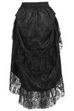 Daisy Corsets Black Lace Adjustable High Low Bustle Skirt - Daisy Corsets - Flyclothing LLC