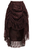 Daisy Corsets Brown Lace Adjustable High Low Bustle Skirt - Daisy Corsets - Flyclothing LLC