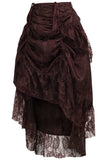 Daisy Corsets Brown Lace Adjustable High Low Bustle Skirt - Daisy Corsets - Flyclothing LLC