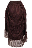 Daisy Corsets Brown Lace Adjustable High Low Bustle Skirt - Daisy Corsets - Flyclothing LLC
