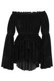 Daisy Corsets Black Velvet Ruffle Dress - Daisy Corsets - Flyclothing LLC