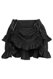 Daisy Corsets Black Crepe Ruched Bustle Skirt - Daisy Corsets - Flyclothing LLC