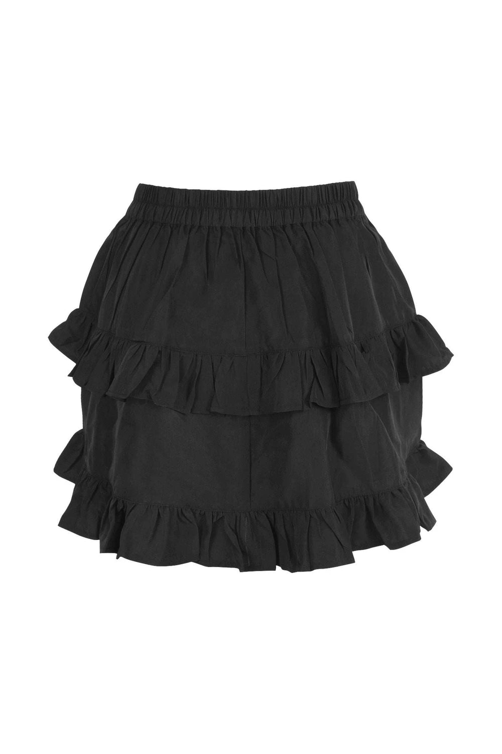 Daisy Corsets Black Crepe Ruched Bustle Skirt - Daisy Corsets - Flyclothing LLC