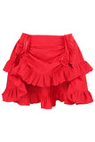 Daisy Corsets Red Crepe Ruched Bustle Skirt - Daisy Corsets - Flyclothing LLC