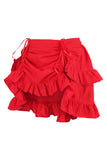 Daisy Corsets Red Crepe Ruched Bustle Skirt - Daisy Corsets - Flyclothing LLC