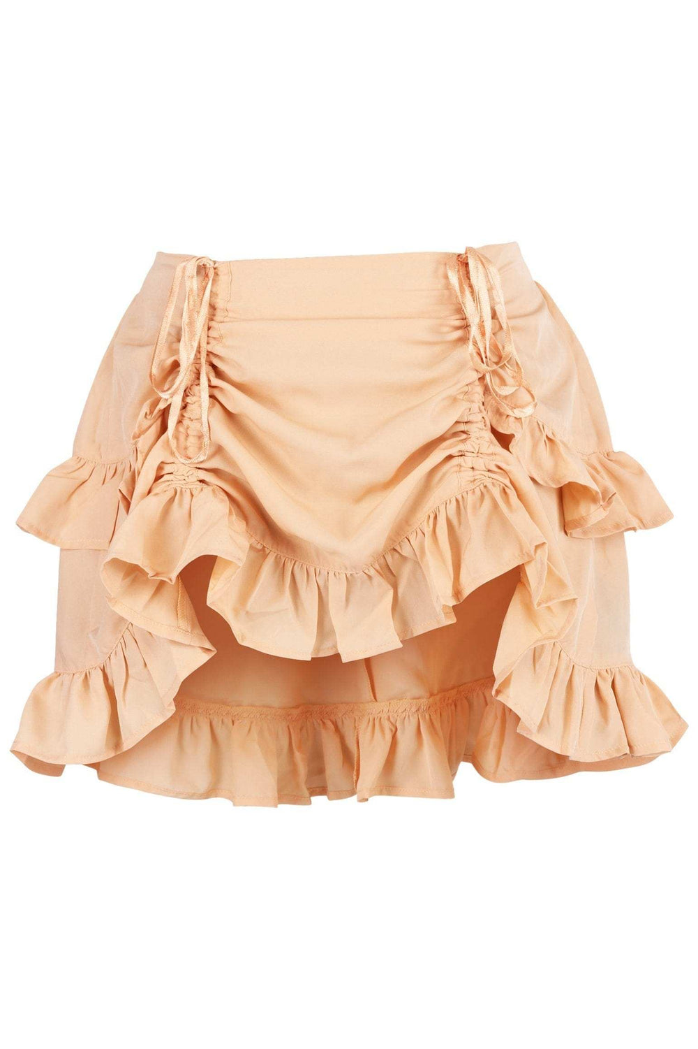 Daisy Corsets Beige Crepe Ruched Bustle Skirt - Daisy Corsets - Flyclothing LLC