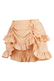 Daisy Corsets Beige Crepe Ruched Bustle Skirt - Daisy Corsets - Flyclothing LLC