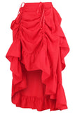 Daisy Corsets Red Crepe Adjustable High Low Skirt - Daisy Corsets - Flyclothing LLC