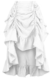 Daisy Corsets White Crepe Adjustable High Low Skirt - Daisy Corsets - Flyclothing LLC
