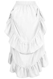 Daisy Corsets White Crepe Adjustable High Low Skirt - Daisy Corsets - Flyclothing LLC
