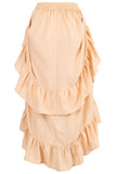 Daisy Corsets Beige Crepe Adjustable High Low Skirt - Daisy Corsets - Flyclothing LLC