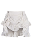 Daisy Corsets White Crepe Ruched Bustle Skirt - Daisy Corsets - Flyclothing LLC