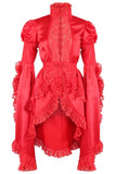 Daisy Corsets Red Satin & Lace Ruffled Jacket - Daisy Corsets - Flyclothing LLC