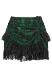 Daisy Corsets Green/Black Lace Ruched Bustle Skirt - Daisy Corsets - Flyclothing LLC