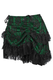 Daisy Corsets Green/Black Lace Ruched Bustle Skirt - Daisy Corsets - Flyclothing LLC