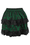 Daisy Corsets Green/Black Lace Ruched Bustle Skirt - Daisy Corsets - Flyclothing LLC