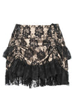 Daisy Corsets Tan/Black Lace Ruched Bustle Skirt - Daisy Corsets - Flyclothing LLC
