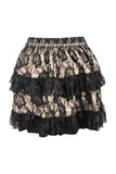 Daisy Corsets Tan/Black Lace Ruched Bustle Skirt - Daisy Corsets - Flyclothing LLC