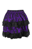 Daisy Corsets Purple/Black Lace Ruched Bustle Skirt - Daisy Corsets - Flyclothing LLC