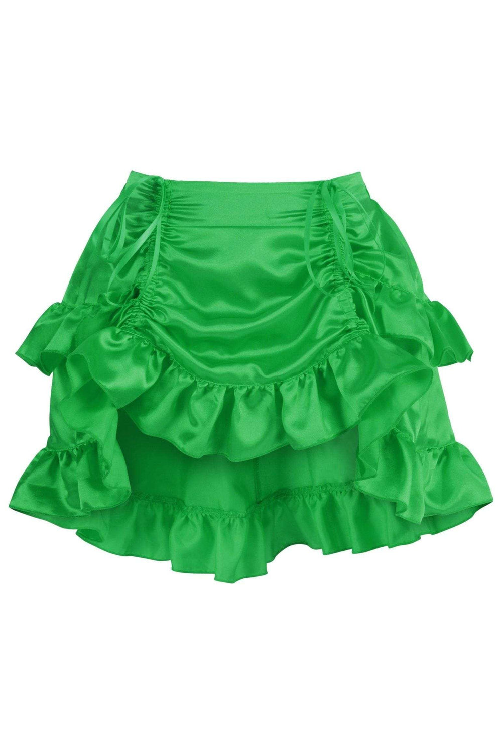 Daisy Corsets Green Satin Ruched Bustle Skirt - Daisy Corsets - Flyclothing LLC