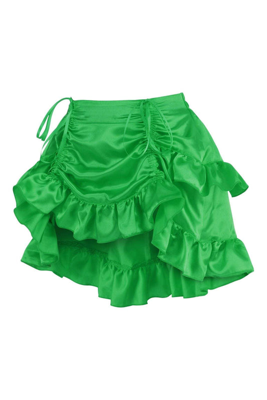 Daisy Corsets Green Satin Ruched Bustle Skirt - Daisy Corsets - Flyclothing LLC