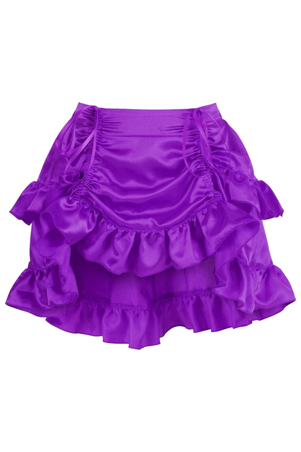 Daisy Corsets Purple Satin Ruched Bustle Skirt - Daisy Corsets - Flyclothing LLC