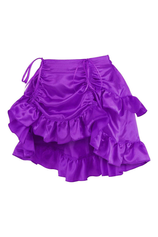 Daisy Corsets Purple Satin Ruched Bustle Skirt - Daisy Corsets - Flyclothing LLC