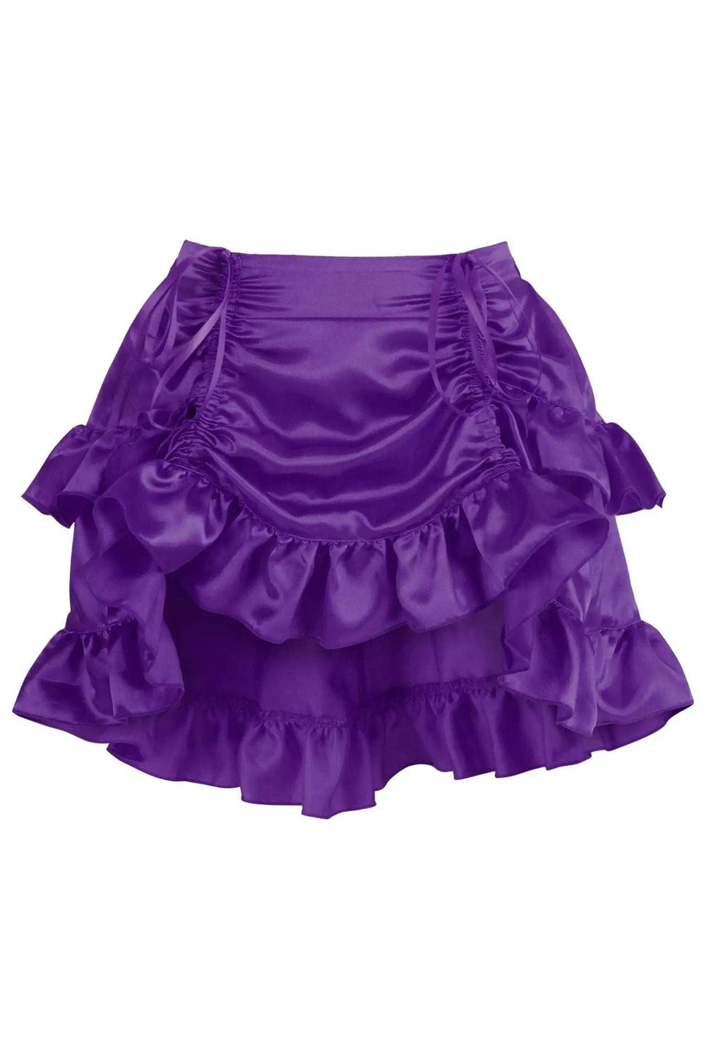Daisy Corsets Plum Satin Ruched Bustle Skirt - Daisy Corsets - Flyclothing LLC