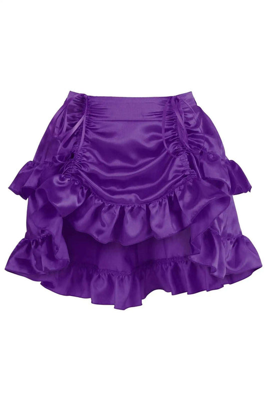 Daisy Corsets Plum Satin Ruched Bustle Skirt - Daisy Corsets - Flyclothing LLC