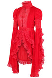 Daisy Corsets Red Velvet & Lace Ruffled Jacket - Daisy Corsets - Flyclothing LLC