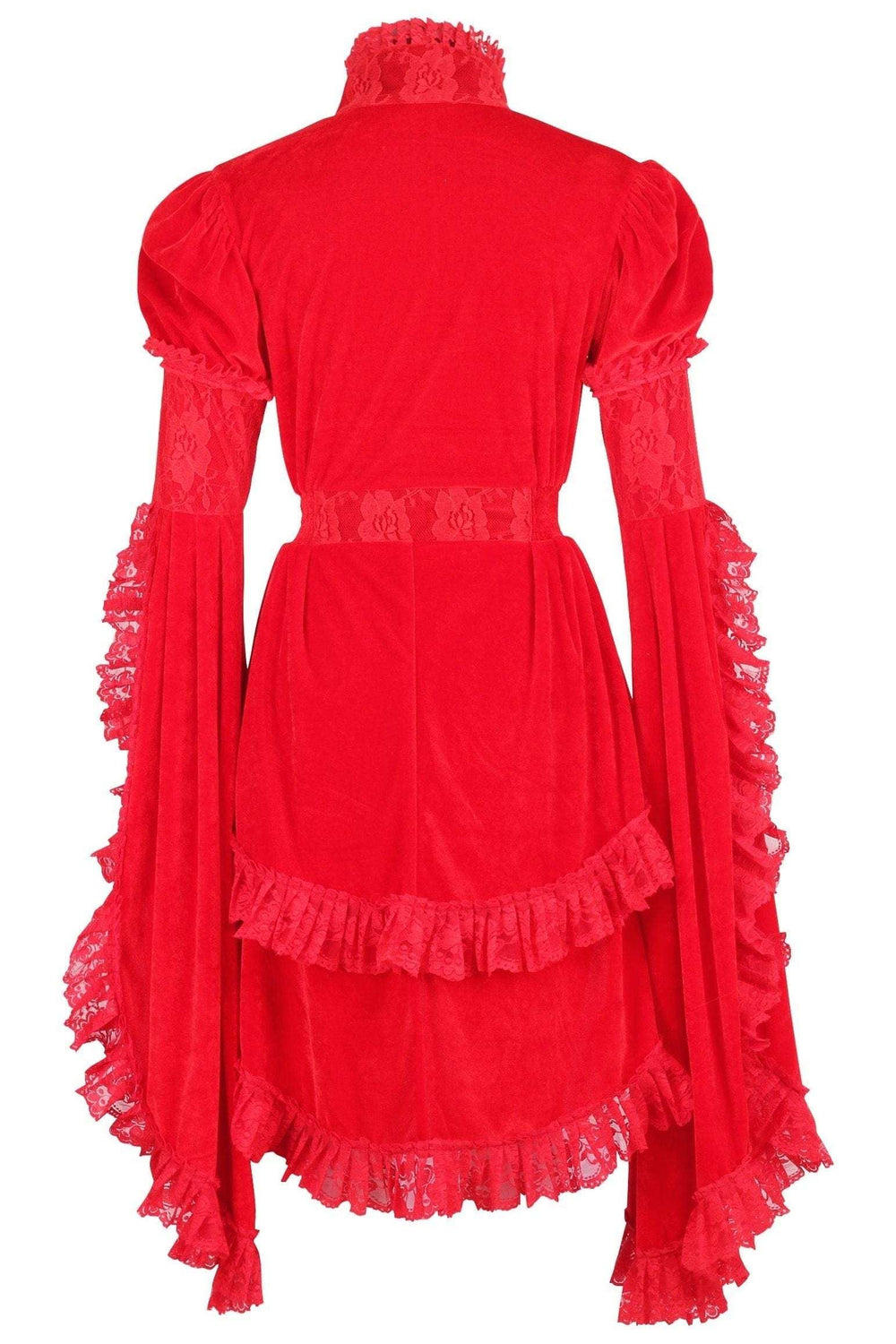Daisy Corsets Red Velvet & Lace Ruffled Jacket - Daisy Corsets - Flyclothing LLC