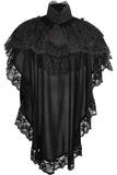 Daisy Corsets Tapered Black Velvet & Lace Capelet - Daisy Corsets - Flyclothing LLC