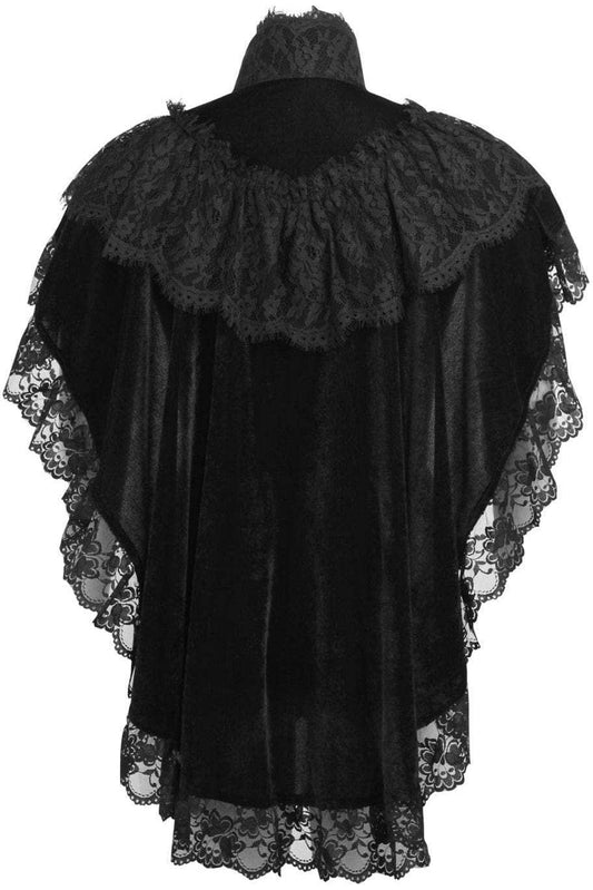 Daisy Corsets Tapered Black Velvet & Lace Capelet - Daisy Corsets - Flyclothing LLC