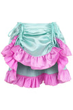Daisy Corsets Mint/Pink Satin Ruched Bustle Skirt - Daisy Corsets - Flyclothing LLC