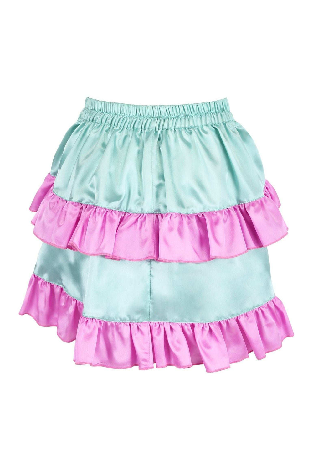 Daisy Corsets Mint/Pink Satin Ruched Bustle Skirt - Daisy Corsets - Flyclothing LLC