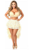 Daisy Corsets Cream Lace High Low Lace Skirt - Daisy Corsets - Flyclothing LLC